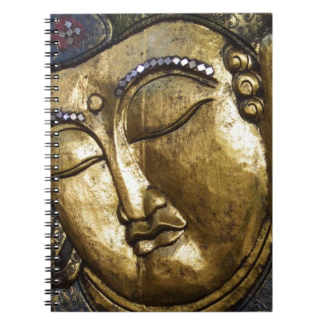 Golden Buddha Blessing Inspirational Love Spiral Notebook (Front)