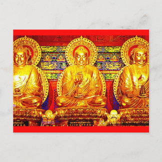 GOLDEN BUDDHA BLESSINGS ART PRINT POSTCARD