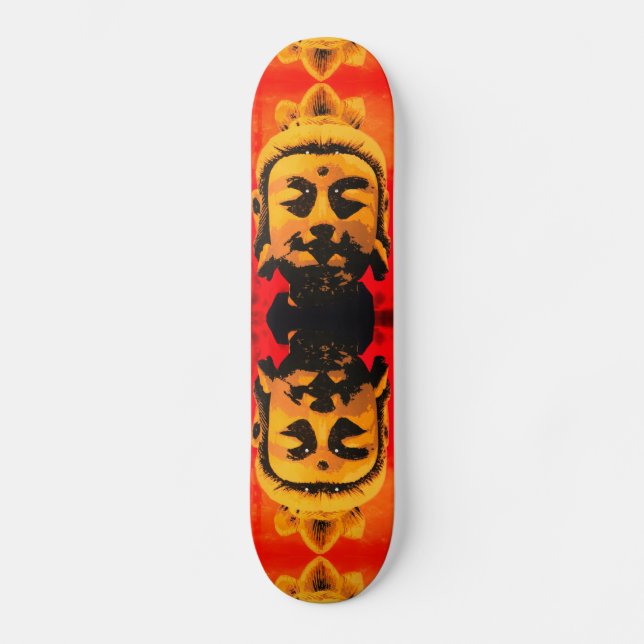 Golden Buddha Head skateboard (Front)