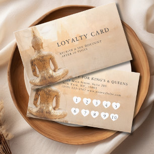 Golden Buddha Heart Salon 10 Visit Loyalty Card