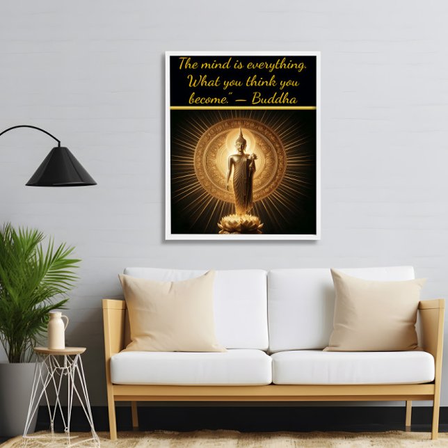 Golden Buddha in lotus meditation pose Poster (Creator Uploaded)