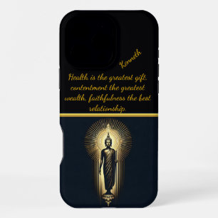 Golden Buddha in serene meditation iPhone 16 Pro Max Case