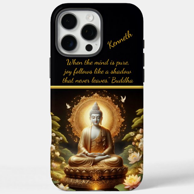 Golden Buddha in tranquil nature Case-Mate iPhone Case (Back)