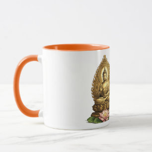 Golden Buddha Lotus Incense Spiritual Peace Mug