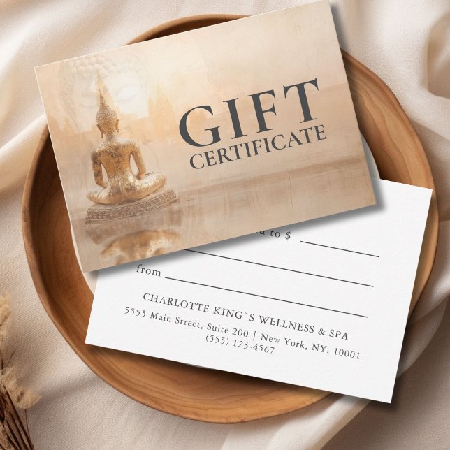 Golden Buddha – Salon Business Gift Certificate (Golden Buddha – Salon Custom Business Gift Certificate)