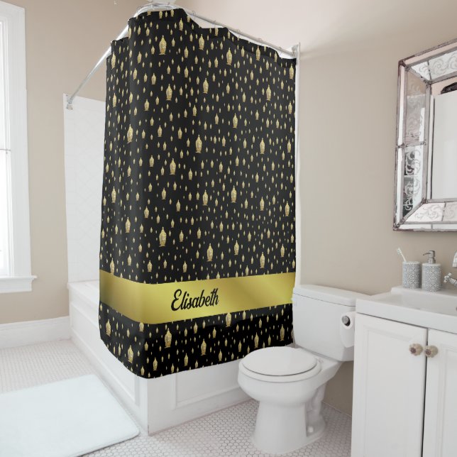 golden buddha shower curtain (In Situ)