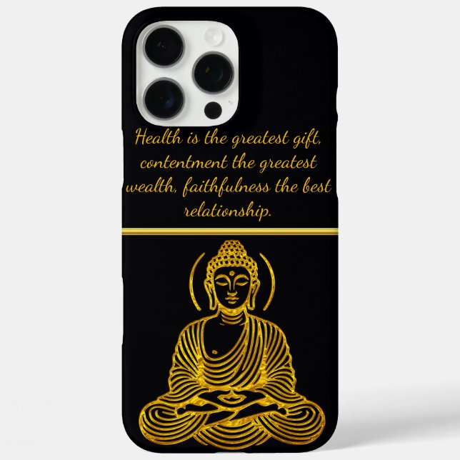 Golden Buddha Statue in Meditation Case-Mate iPhone Case (Back)
