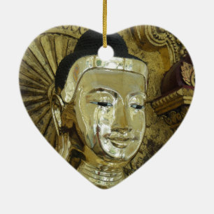 Golden Buddha Statue Inspirational Love Ceramic Tree Decoration