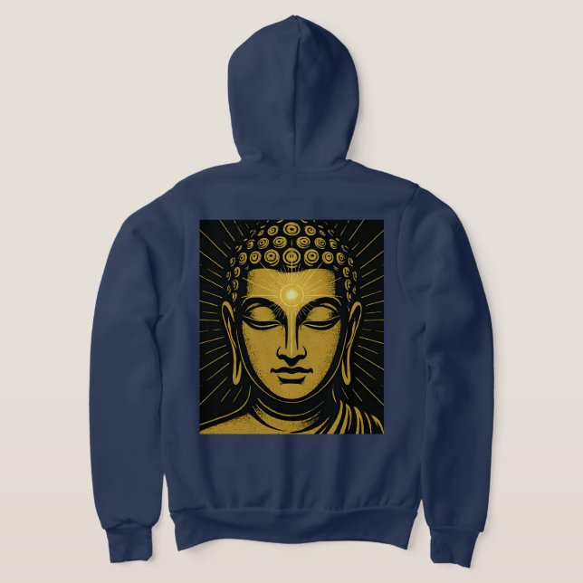 Golden Buddha Third Eye T-Shirt | Spiritual Awaken Hoodie (Laydown Back)