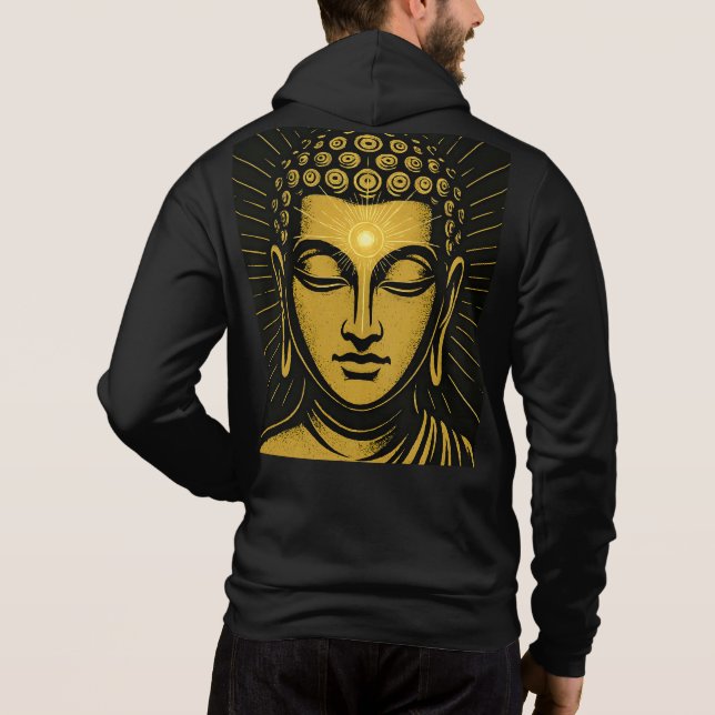 Golden Buddha Third Eye T-Shirt | Spiritual Awaken Hoodie (Back)