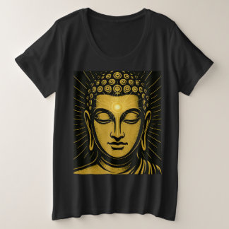Golden Buddha Third Eye T-Shirt | Spiritual Awaken Plus Size T-Shirt
