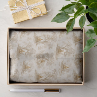 Golden Buddha Toile de Jouy Classic Pattern Tissue Paper