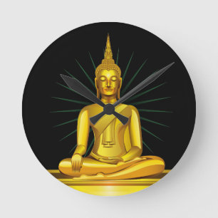 Golden Buddha Wall Clock