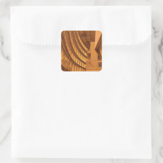 Golden Building Interior Photograph Square Sticker
