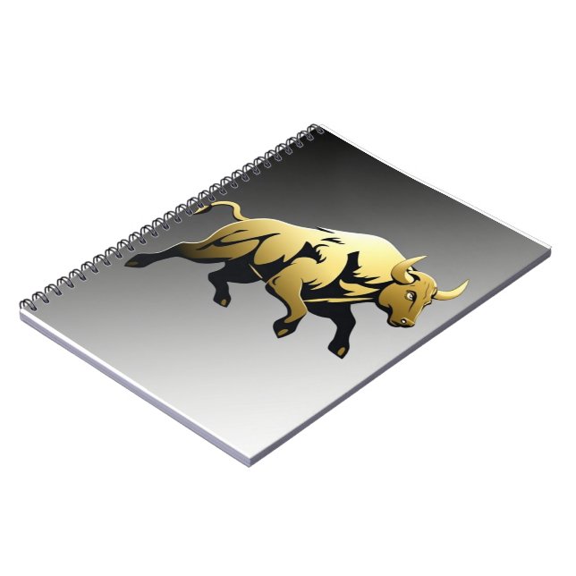 Golden Bull – Strength & Prosperity Emblem Notebook (Left Side)
