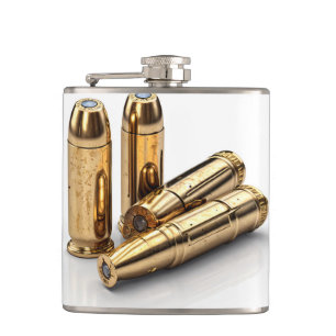 Golden Bullets on My Pocket #3 Hip Flask