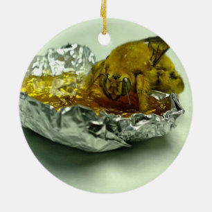 Golden Bumble Bee Eating Honey Ceramic Tree Decoration