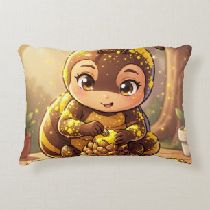 Golden Bumblebee in Bloom Dance.12 Decorative Cushion