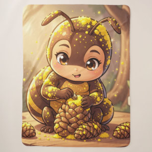 Golden Bumblebee in Bloom Dance.12 Sherpa Blanket