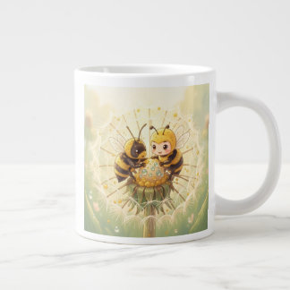 Golden Bumblebee in Bloom Dance.5 Large Coffee Mug