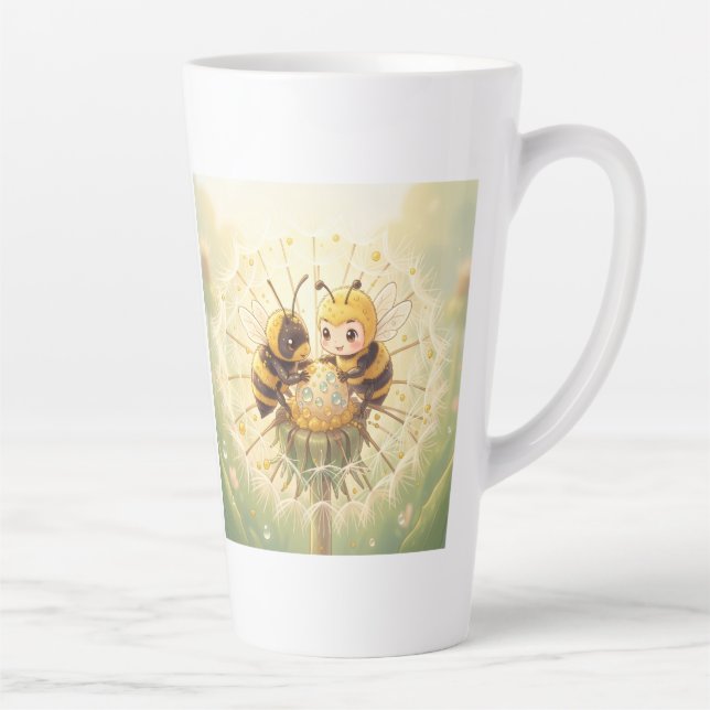 Golden Bumblebee in Bloom Dance.5 Latte Mug (Right)