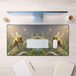 Golden Bumblebee in Bloom Dance.7 Desk Mat