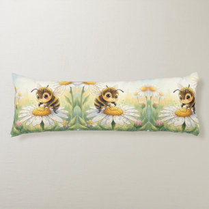 Golden Bumblebee in Bloom Dance Body Cushion