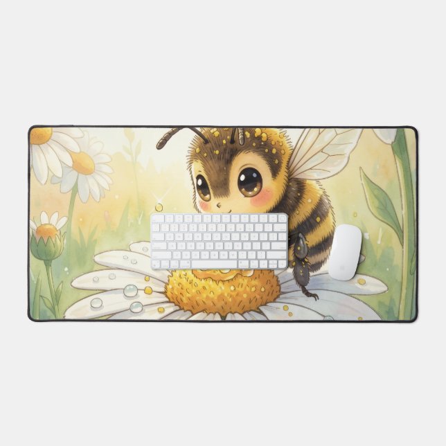 Golden Bumblebee in Bloom Dance Desk Mat (Keyboard & Mouse)