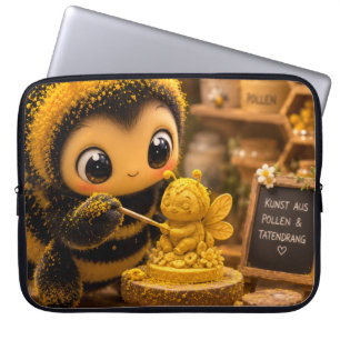 Golden Bumblebee in Flower Dance.12 Laptop Sleeve