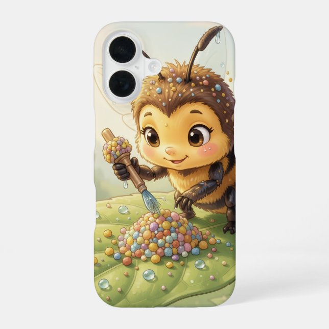 Golden Bumblebee in Flower Dance.2 iPhone 16 Case (Back)