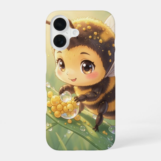 Golden Bumblebee in Flower Dance.8 iPhone 16 Case (Back)