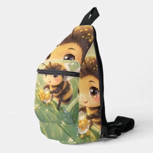 Golden Bumblebee in Flower Dance.8 Sling Bag