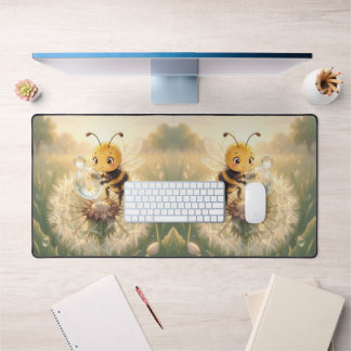 Golden Bumblebee in Flower Dance.9 Desk Mat