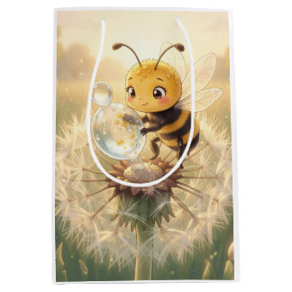 Golden Bumblebee in Flower Dance.9 Medium Gift Bag