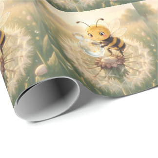 Golden Bumblebee in Flower Dance.9 Wrapping Paper