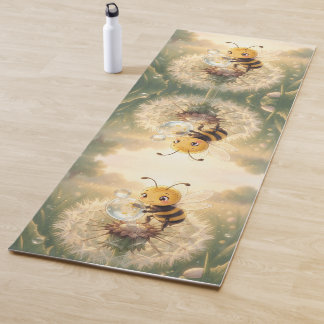 Golden Bumblebee in Flower Dance.9 Yoga Mat