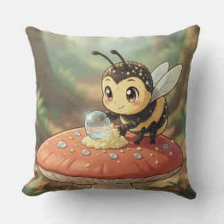 Golden Bumblebee in Flower Dance  Cushion