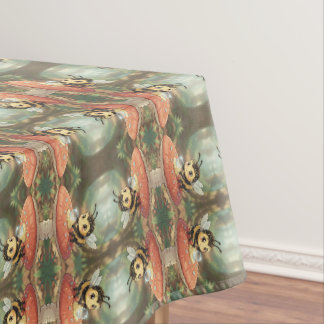 Golden Bumblebee in Flower Dance Tablecloth