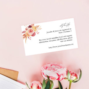 Golden Burgundy & Blush Pink Floral Details 2 Enclosure Card
