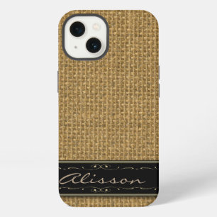 Golden Burlap iPhone 6 Custom Monogram Case