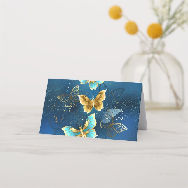 Golden butterflies appointment card (Front)