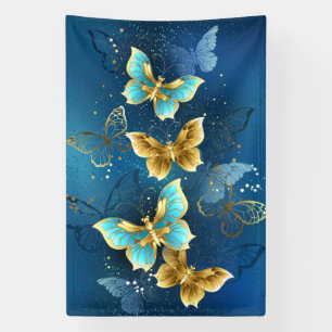 Golden butterflies banner