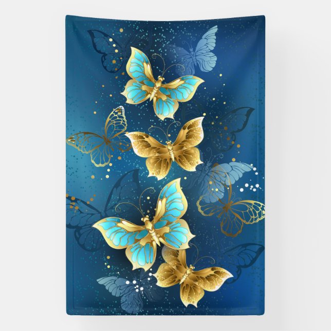 Golden butterflies banner (Vertical)