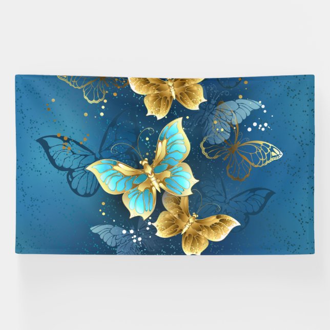 Golden butterflies banner (Horizontal)