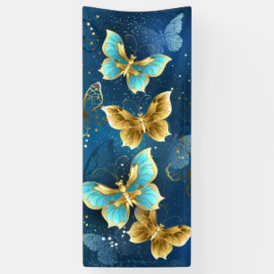Golden butterflies banner