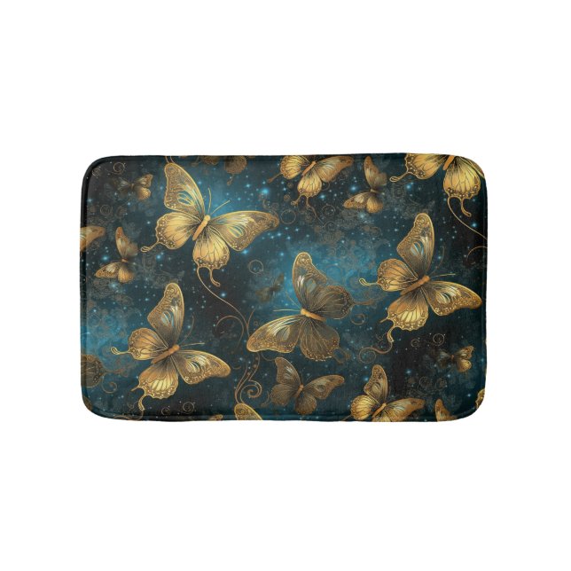 Golden Butterflies Bath Mat (Front)