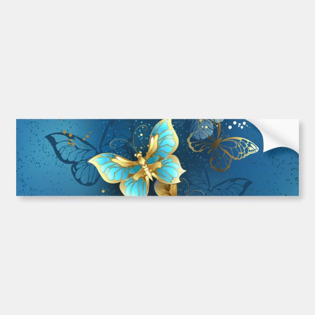Golden butterflies bumper sticker (Front)