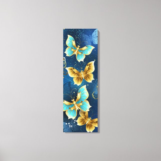 Golden butterflies canvas print (Front)