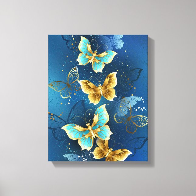 Golden butterflies canvas print (Front)
