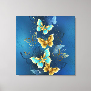 Golden butterflies canvas print
